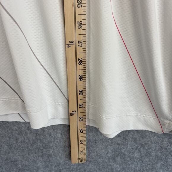 Nike Dri Fit Golf Polo Shirt Mens XL White Geometric Performance Stretch - Picture 10 of 15